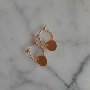Madewell Disc Charm Mini Hoop Earrings